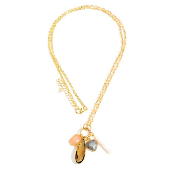 Rosa Semi-Precious Pendant Necklace