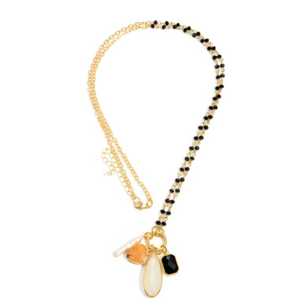 Rosa Semi-Precious Pendant Necklace