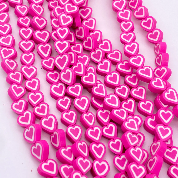 Clay Heart Beaded Bracelet