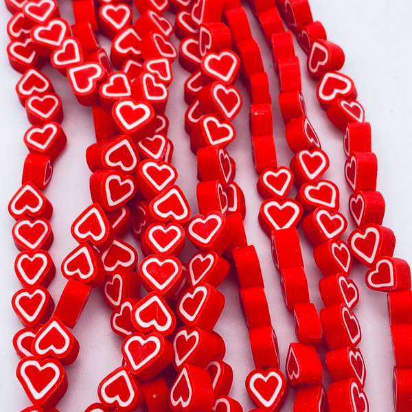 Clay Heart Beaded Bracelet