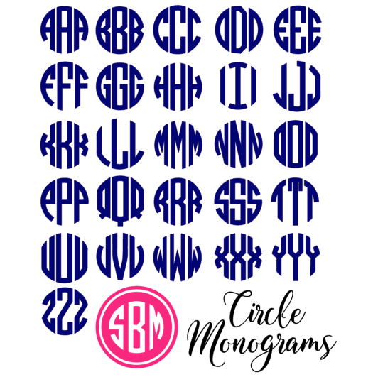 Filled Circle Monogram Decal