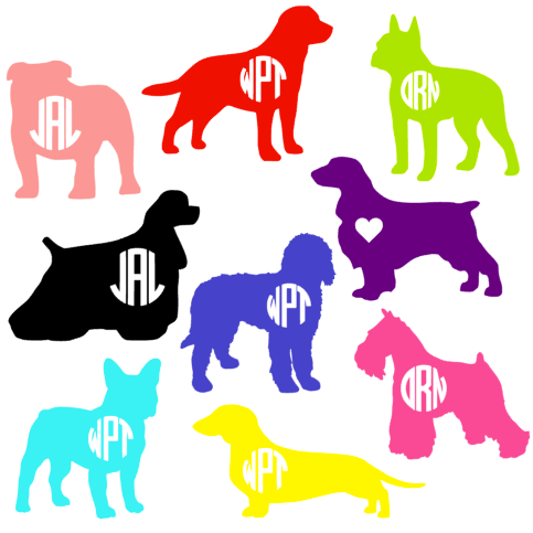 Monogrammed Dog Decal