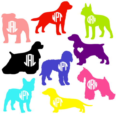 Monogrammed Dog Decal