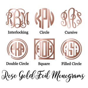 Rose Gold Foil Monogram Decal