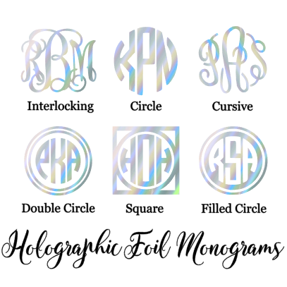Holographic Foil Monogram Decal