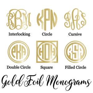 Gold Foil Monogram Decal – Belle & Ten