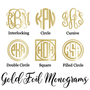 Gold Foil Monogram Decal