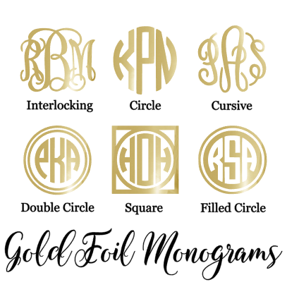 Gold Foil Monogram Decal