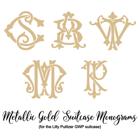 suitcase decal monogram examples