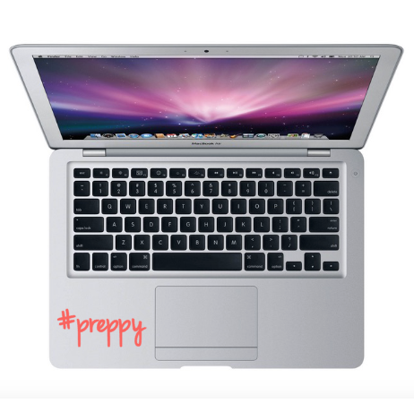#preppy decal on computer