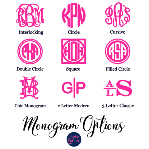Neon Pink Monogram Decal