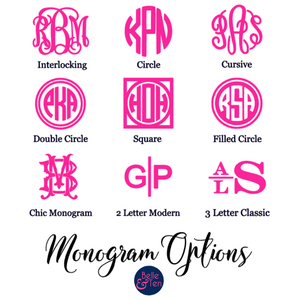 Neon Pink Monogram Decal