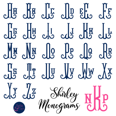 Shirley Monogram Vinyl Decal