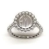 Monogrammed Ring with Pearls
