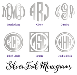 Silver Foil Monogram Decal
