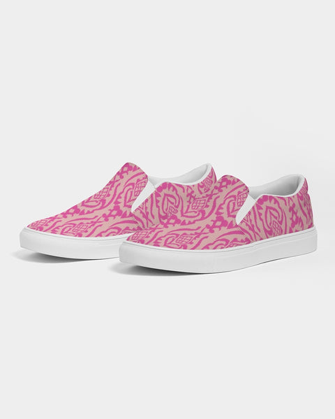 Pop of Pink Ikat Women's Slip-On Canvas Shoe