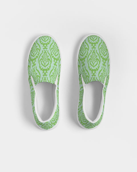 Sea Glass Ikat Women's Slip-On Canvas Shoe