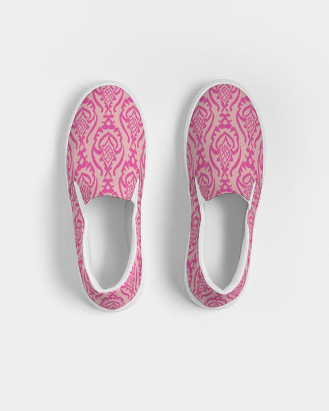 Ikat Pop of Pink Women's Slip-On Canvas Shoe