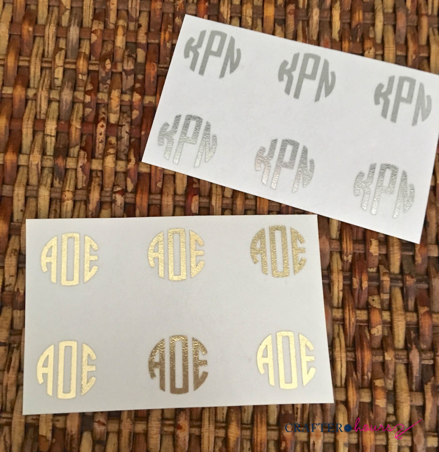 Gold, Rose Gold or Silver Foil Monogram Minis (1/2" circle decals)