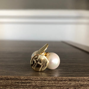 Gold and Pearl Peek-a-boo Earrings
