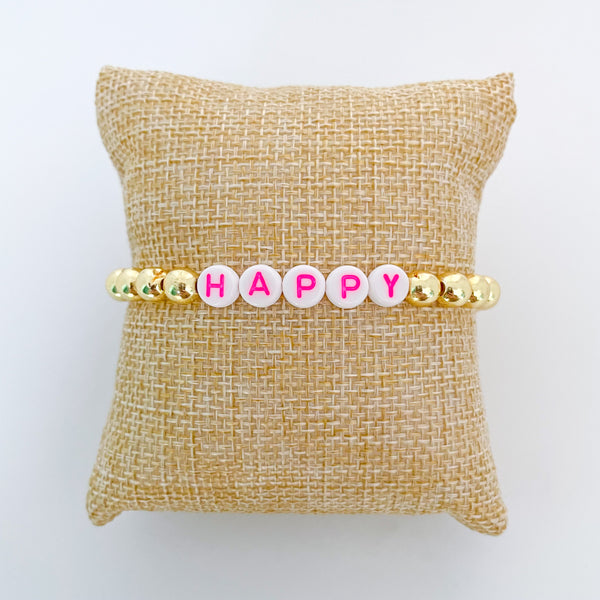 Personalized Gold Bead Bracelet