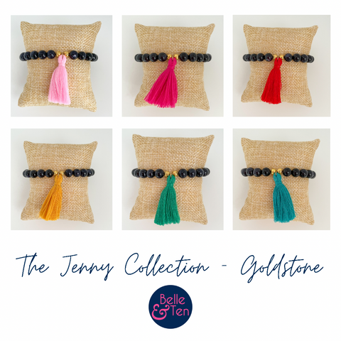 goldstone tassel bracelet collection by Belle & Ten