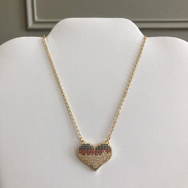 Piece of My Heart Pave Crystal Necklace