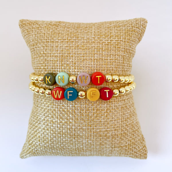 Personalized Gold Bead Bracelet