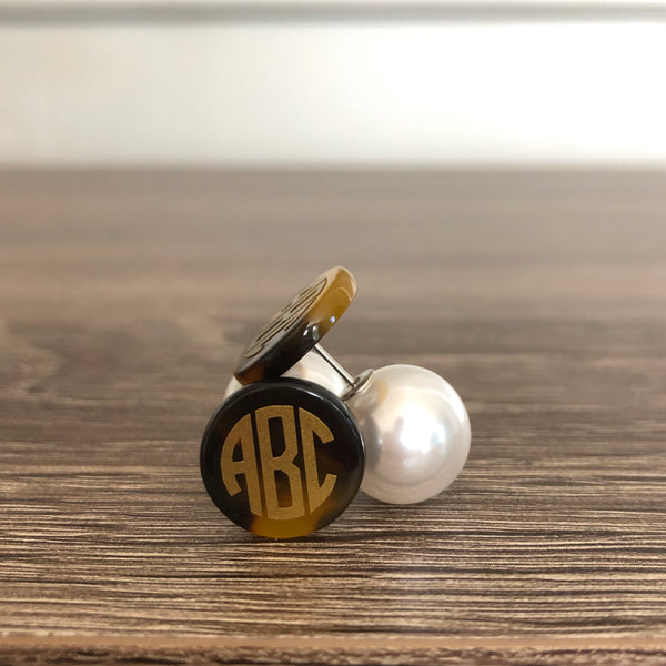 Tortoiseshell and Pearl Peek-A-Boo Earrings