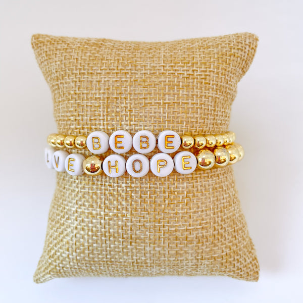 Personalized Gold Bead Bracelet