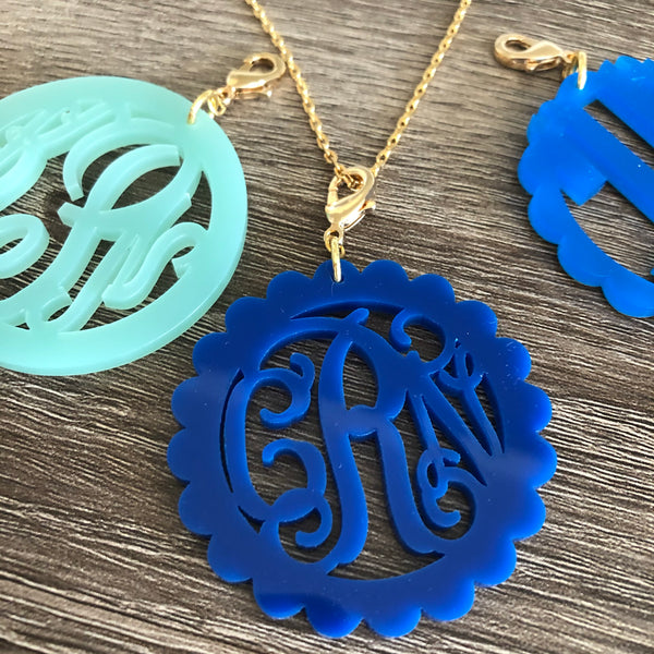 Cherika Interchangeable Acrylic Monogram Necklace