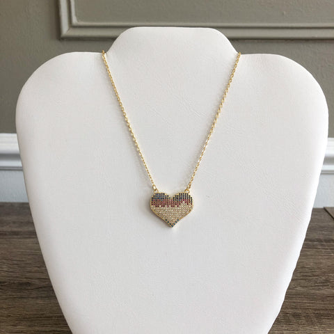 Piece of My Heart Pave Crystal Necklace