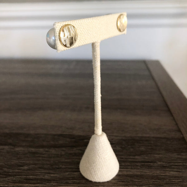 Gold and Pearl Peek-a-boo Earrings