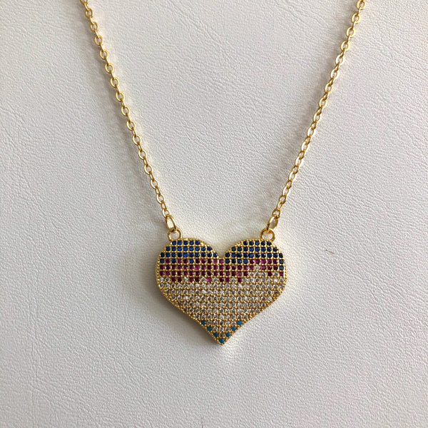 Piece of My Heart Pave Crystal Necklace