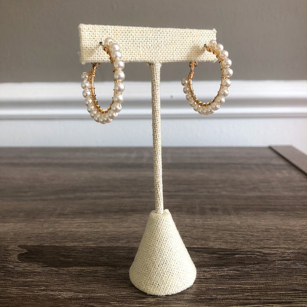 Pearl Hoop Earrings