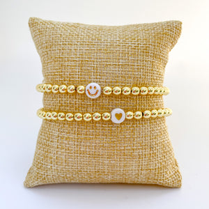 Smiley Gold Bead Bracelet