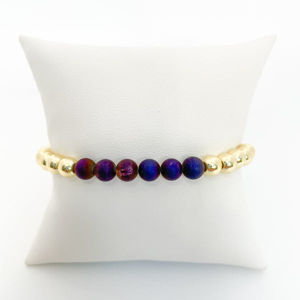 Druzy POP Gold Bead Bracelet