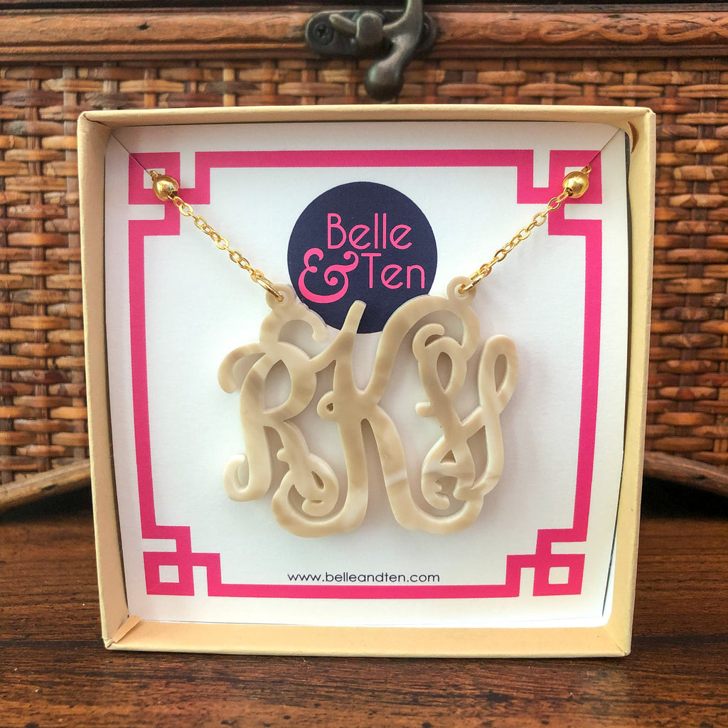 Acrylic monogram deals necklace wholesale