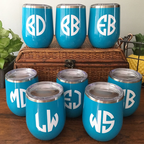 Monogrammed Stainless Steel Stemless Wine Tumbler