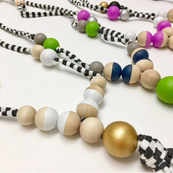 Striped Jersey Tassel Necklace