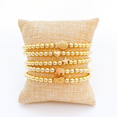 Critter Gold Bead Bracelet