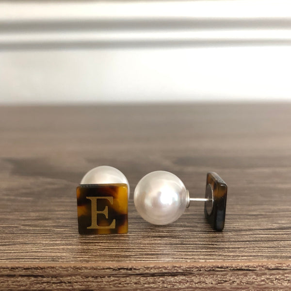 Tortoiseshell and Pearl Peek-A-Boo Earrings