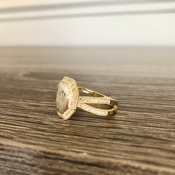Monogrammed Octagon Ring