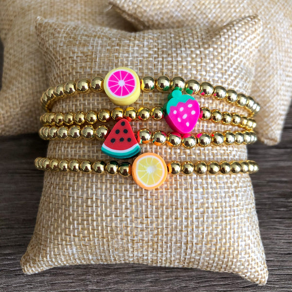 Tutti Frutti Gold Bead Bracelet