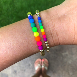 Neon POP Gold Bead Bracelet