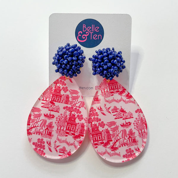 Chinoiserie Teardrop Earrings