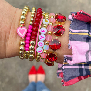 Clay Heart Beaded Bracelet
